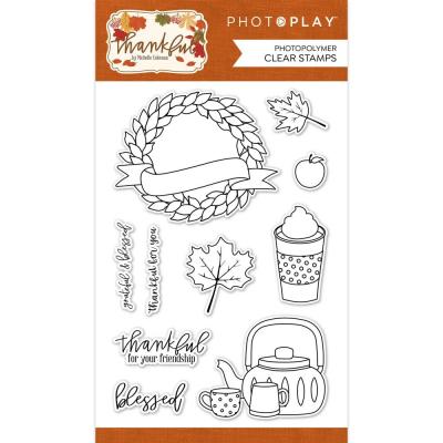 PhotoPlay Thankful Clear Stamps - Thankful